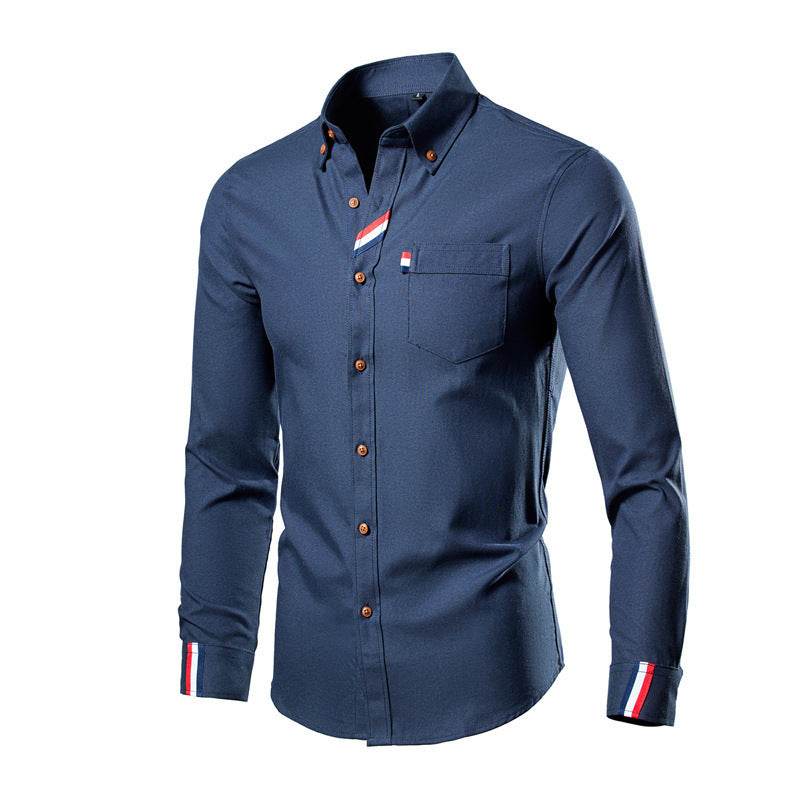 Men's Casual Fashion Slim Fit Lapel Long Sleeve Shirt - MYLUXURY LANE ENTERPRISE