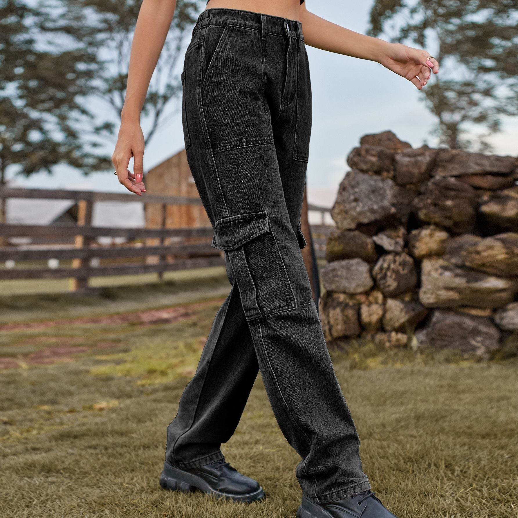 Retro Washed Half Elastic Design Jeans For Women - MYLUXURY LANE ENTERPRISE