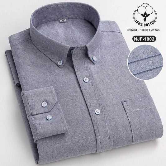 Casual Oxford Men's Full Cotton Shirt - MYLUXURY LANE ENTERPRISE