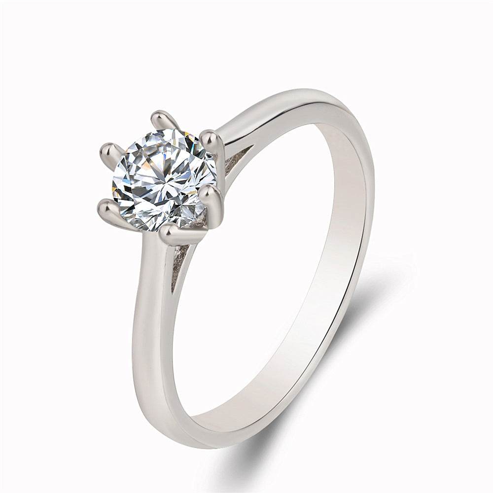 Female Six-claw Crystal Zircon Simple Ring - MYLUXURY LANE ENTERPRISE