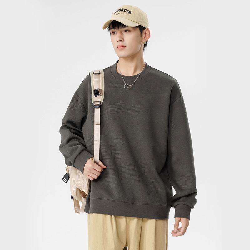 Round Neck Top Loose Casual Long Sleeves - MYLUXURY LANE ENTERPRISE
