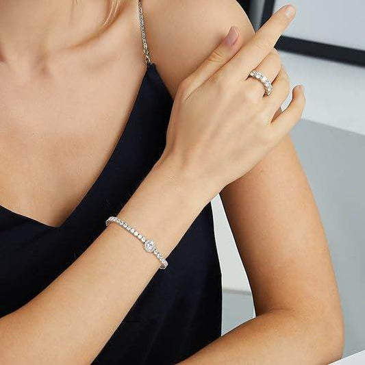 Classic 18K Gold Electroplated Zircon High-grade Tennis Bracelet Full Diamond European And American Hip Hop Style Personality - MYLUXURY LANE ENTERPRISE
