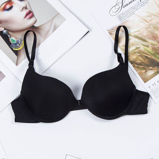 Women's Big Cup Bra Simple Push Up Concentrated Glossy Buckled Front And Shaped Back - MYLUXURY LANE ENTERPRISE