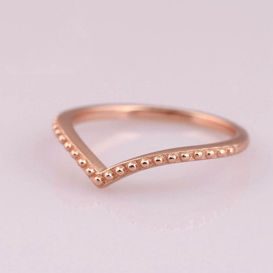 S925 Silver Bracelet Rose Gold V-shaped Ring - MYLUXURY LANE ENTERPRISE