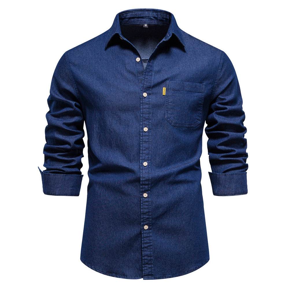 Men's Fashion Casual Denim Non-ironing Shirt - MYLUXURY LANE ENTERPRISE