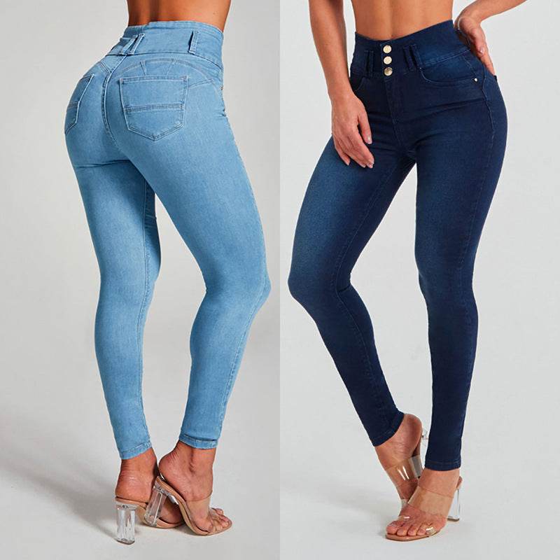 High Waist Jeans Women's Skinny Trousers Tight Stretch Shaping And Hip Lifting Pants - MYLUXURY LANE ENTERPRISE
