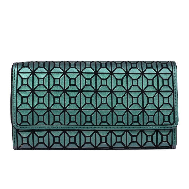 Geometric Rhombus Silicone Long Tri-fold Mobile Phone Wallet - MYLUXURY LANE ENTERPRISE