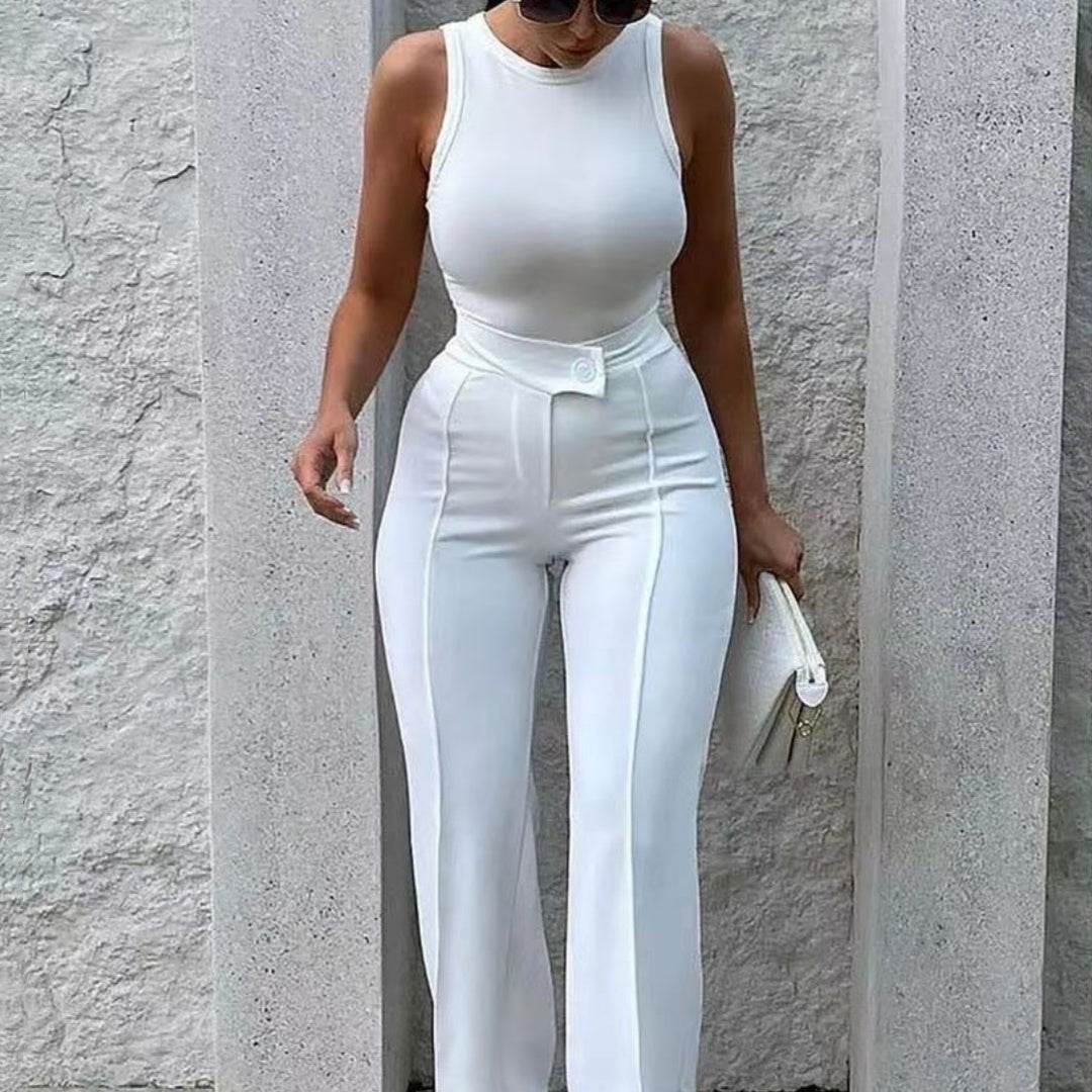 New Women's Clothing Hot Girl Temperament Slimming White High-waist Straight-leg Pants - MYLUXURY LANE ENTERPRISE