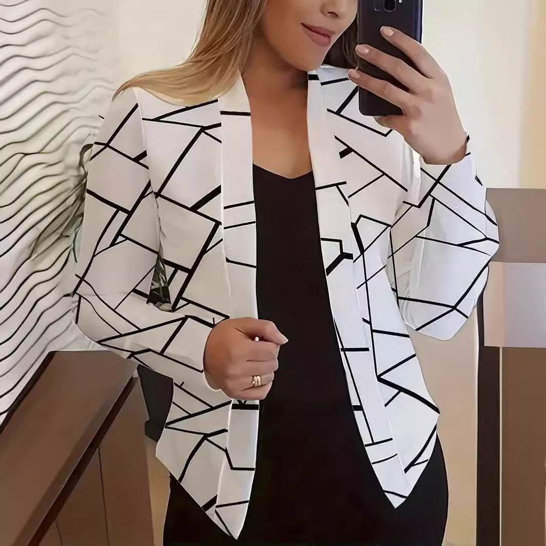 Casual Printed Small Suit Jacket For Women - MYLUXURY LANE ENTERPRISE