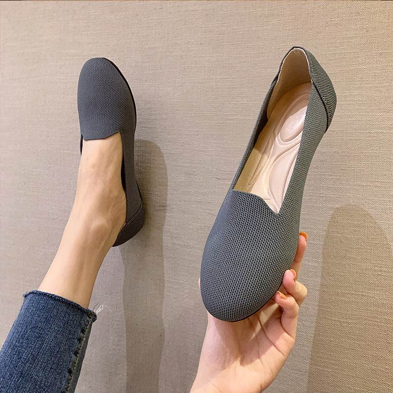 Pumps Round Head Woven Shallow Mouth Flying Woven Women's Flat Bottom - MYLUXURY LANE ENTERPRISE