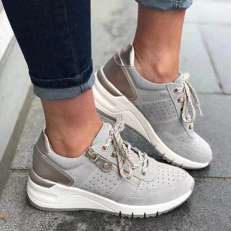 Fashion Lace-up Sneakers Women Cozy Tinck-soled Sports Shoes - MYLUXURY LANE ENTERPRISE