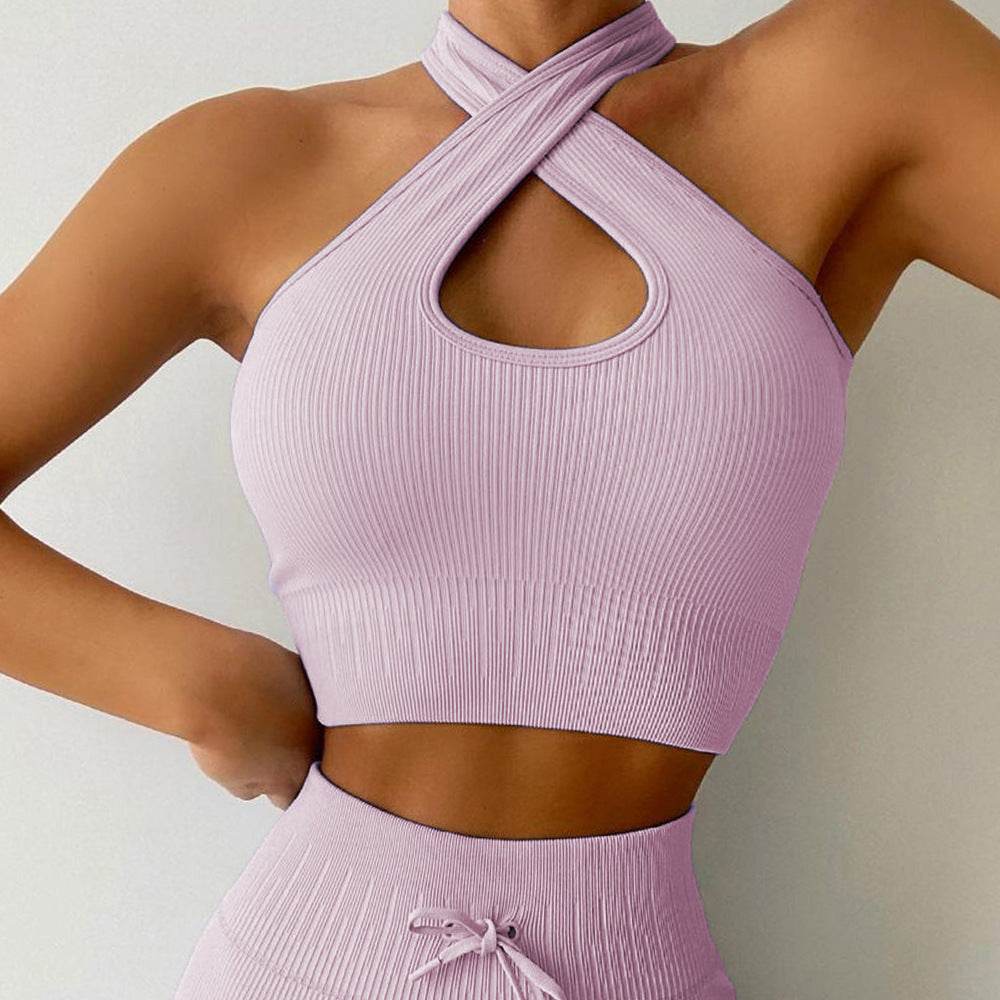 Drawstring Cross Sports Bra Vest For Women - MYLUXURY LANE ENTERPRISE