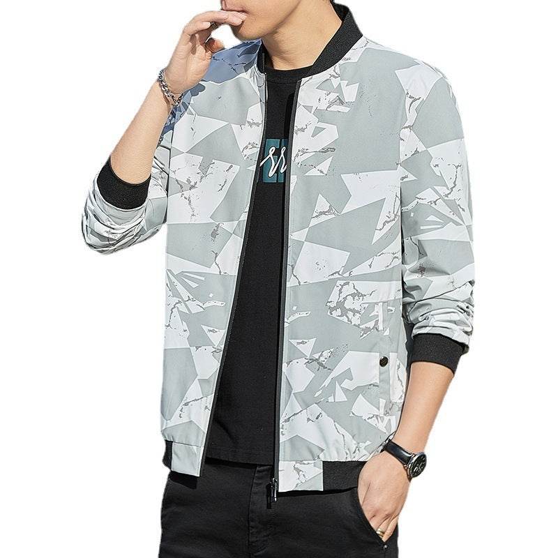 Men's Jacket Stand Collar Casual Baseball Uniform Thin Camouflage Jacket - MYLUXURY LANE ENTERPRISE