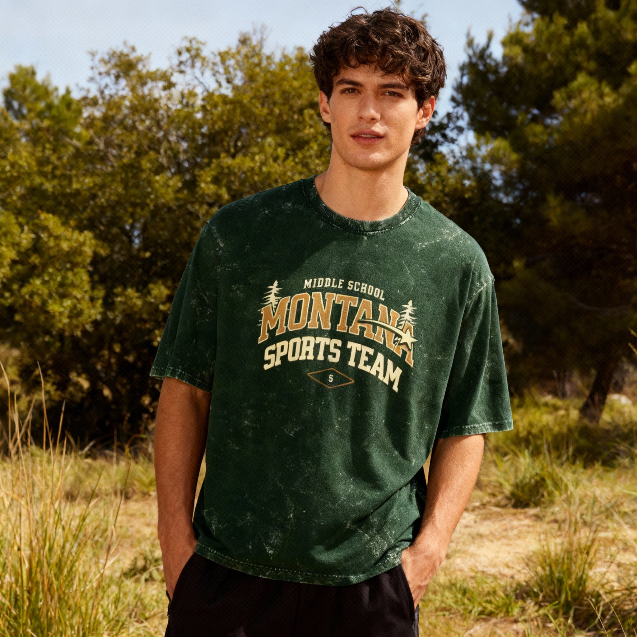 Unisex Acid Washed Oversized Tee.