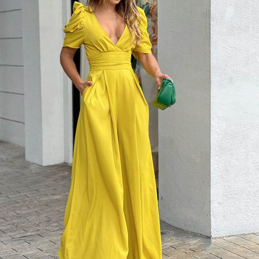 Fashion Elegant Plus Size Wide Legs Jumpsuit - MYLUXURY LANE ENTERPRISE
