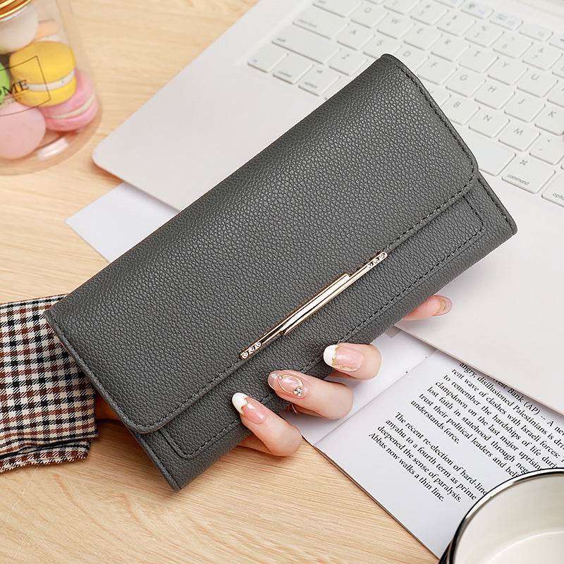 New Ladies' Purse Tri-fold Litchi Pattern - MYLUXURY LANE ENTERPRISE