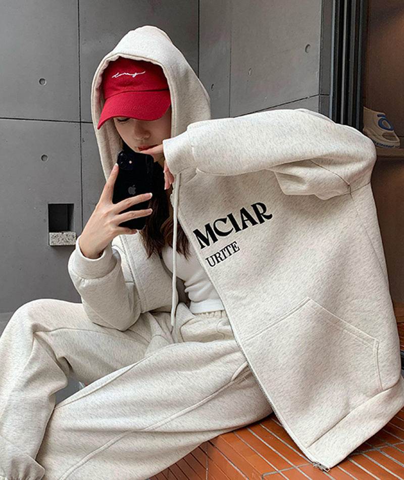 Women's Retro Easy Matching Loose Zip Hoodie Coat - MYLUXURY LANE ENTERPRISE