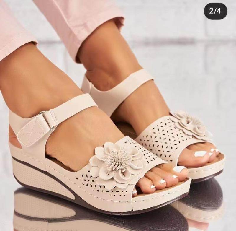 Women's Summer Plus Size Hollow-out Flower Platform Wedge Sandals - MYLUXURY LANE ENTERPRISE