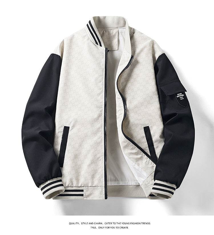 Jacket Men's Jacket Casual Stand Collar Trendy Brand Fashion Baseball Uniform Men's Youth Jacket Hollow Out - MYLUXURY LANE ENTERPRISE