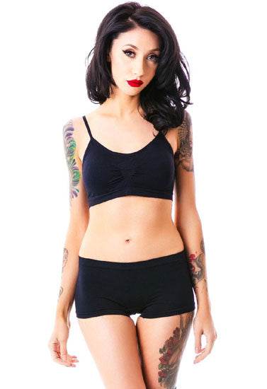 Sporty Spaghetti Strap Sports Bra Matching Boyshort - MYLUXURY LANE ENTERPRISE