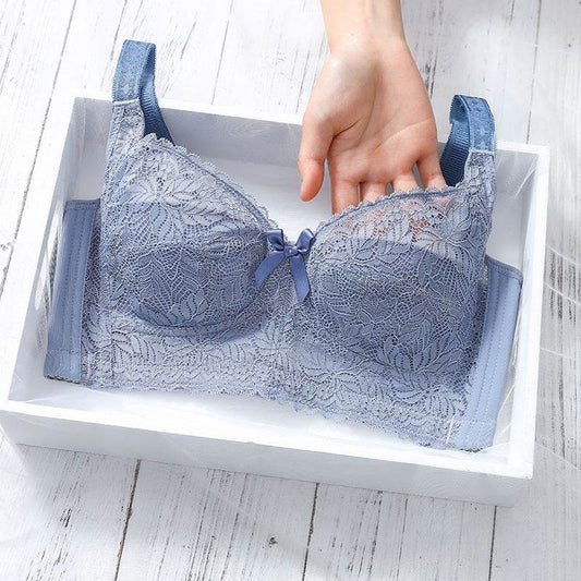 Plus Size Thin Adjustable Bra Sexy Lace Vest-style Chest Reduction Bra Without Steel Ring - MYLUXURY LANE ENTERPRISE