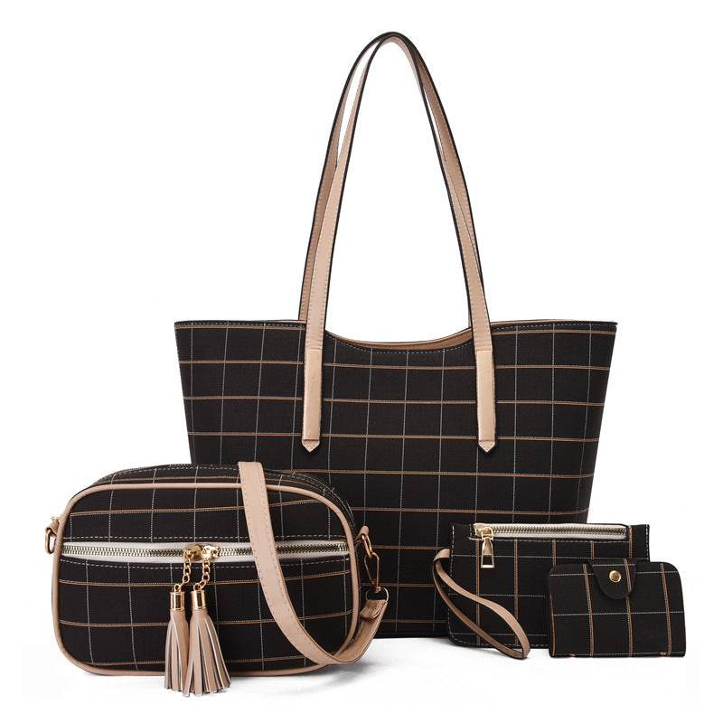 New Korean Fashion Four-piece Set Texture Shoulder Women Hand-carrying Crossbody Bag - MYLUXURY LANE ENTERPRISE