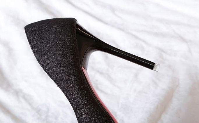 Silver Heels For Women And Black Sexy Everything French Mesh Red Sequins - MYLUXURY LANE ENTERPRISE