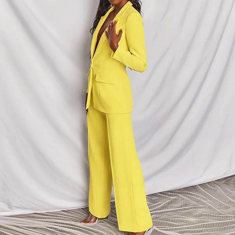 Fashion Business Women's Clothing Long Sleeve Trousers Suit - MYLUXURY LANE ENTERPRISE