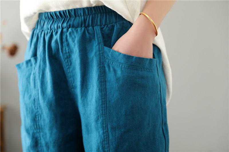 Women's Linen Leisure High Waist Loose Casual Pants - MYLUXURY LANE ENTERPRISE