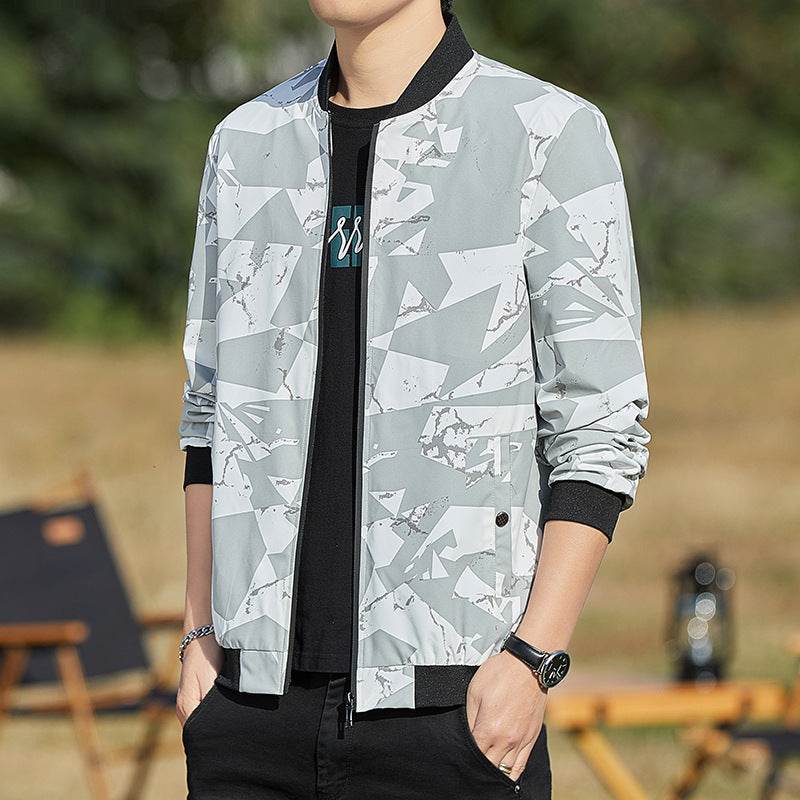 Men's Jacket Stand Collar Casual Baseball Uniform Thin Camouflage Jacket - MYLUXURY LANE ENTERPRISE