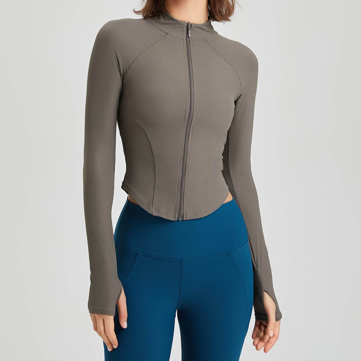 Shaping Yoga Clothes Women's Casual Jacket Long-sleeved Zipper Skin-friendly Sports Fitness Top - MYLUXURY LANE ENTERPRISE