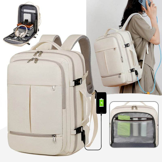 Large Capacity Backpack For Women Men Multiple Pockets And Zippers Versatile Computer Bags Business Travel Backpack - MYLUXURY LANE ENTERPRISE