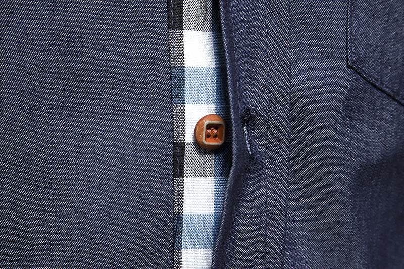 Men's Casual Denim Long-sleeved Shirt - MYLUXURY LANE ENTERPRISE