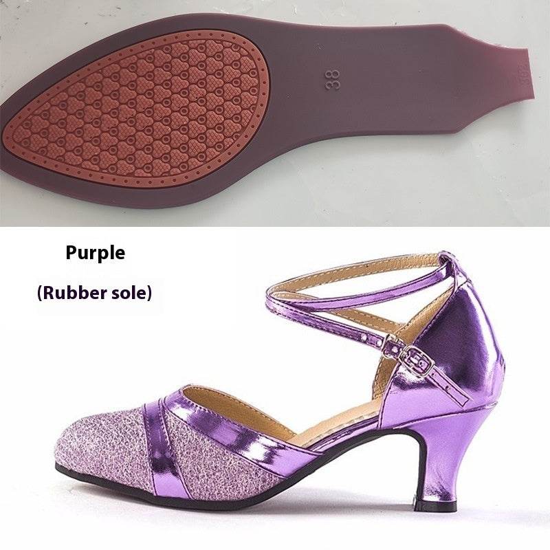 Women's Toe-covered Mid Heel Soft Bottom Dancing Shoes - MYLUXURY LANE ENTERPRISE