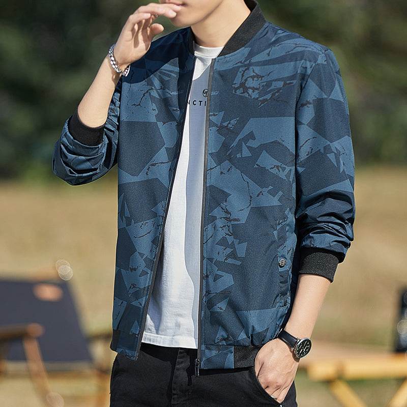 Men's Jacket Stand Collar Casual Baseball Uniform Thin Camouflage Jacket - MYLUXURY LANE ENTERPRISE