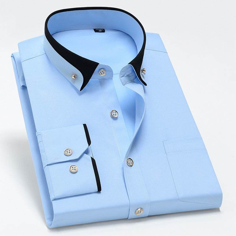 Men's Stretch Long Sleeve Shirt Casual And Comfortable Non-ironing - MYLUXURY LANE ENTERPRISE