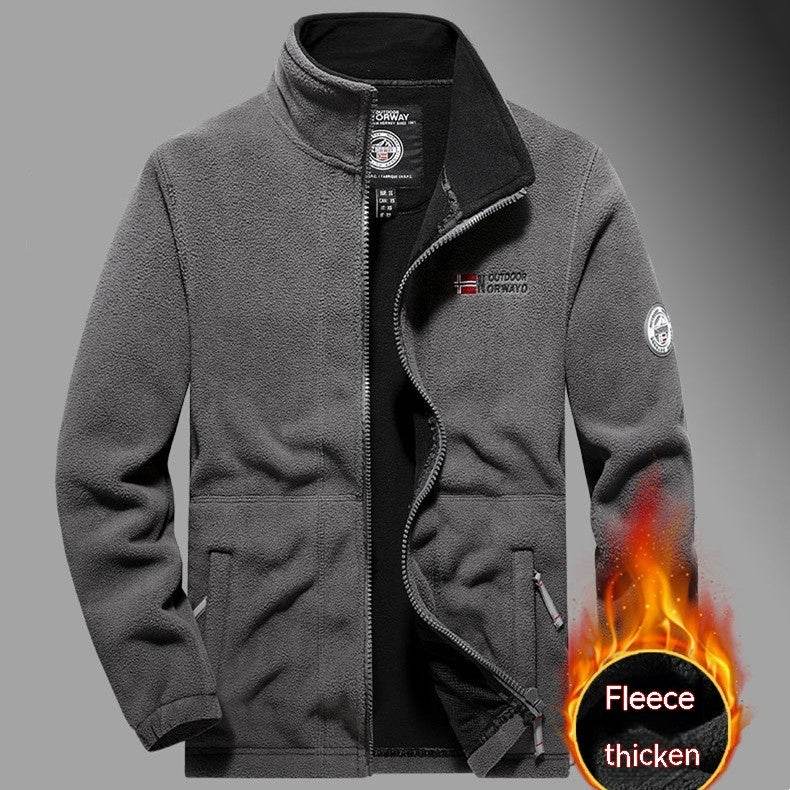 Men's Fashion Double Polar Warm Stand Collar Fleece Jacket - MYLUXURY LANE ENTERPRISE