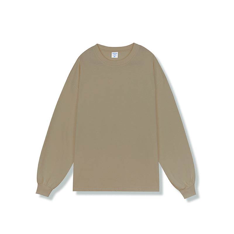 280g Solid Color Heavy Cotton Loose Basic Style Bottoming Long Sleeve T-shirt - MYLUXURY LANE ENTERPRISE