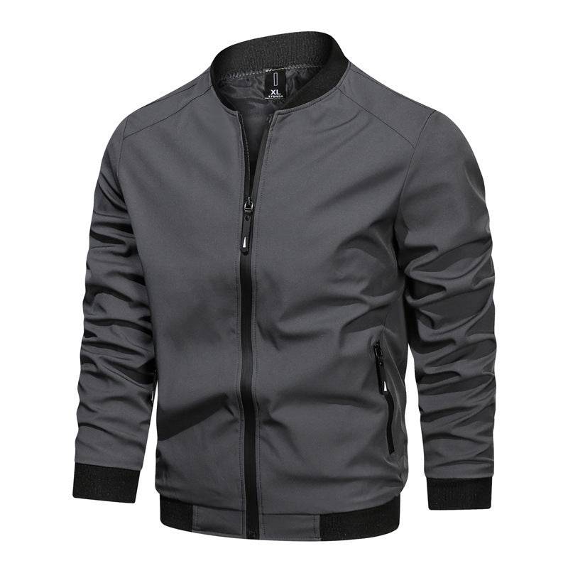 Casual Fashion Slim Men's Solid Color Stand Collar Coat - MYLUXURY LANE ENTERPRISE