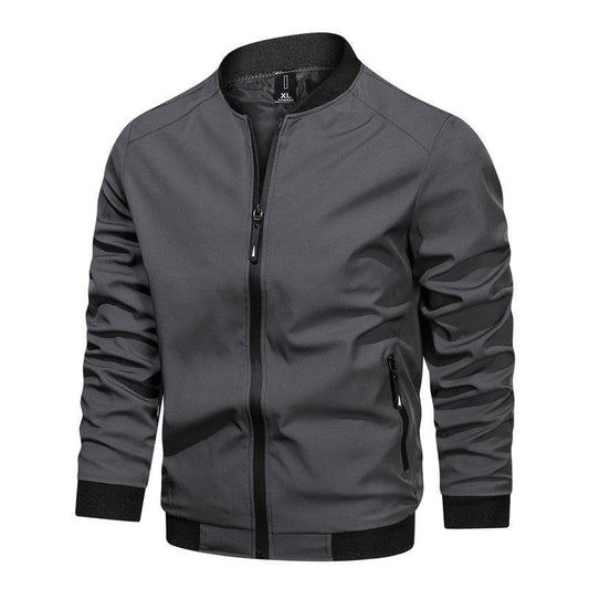 Casual Fashion Slim Men's Solid Color Stand Collar Coat - MYLUXURY LANE ENTERPRISE