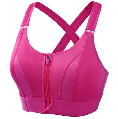 Adjustable Front Zipper Sports Bra - MYLUXURY LANE ENTERPRISE