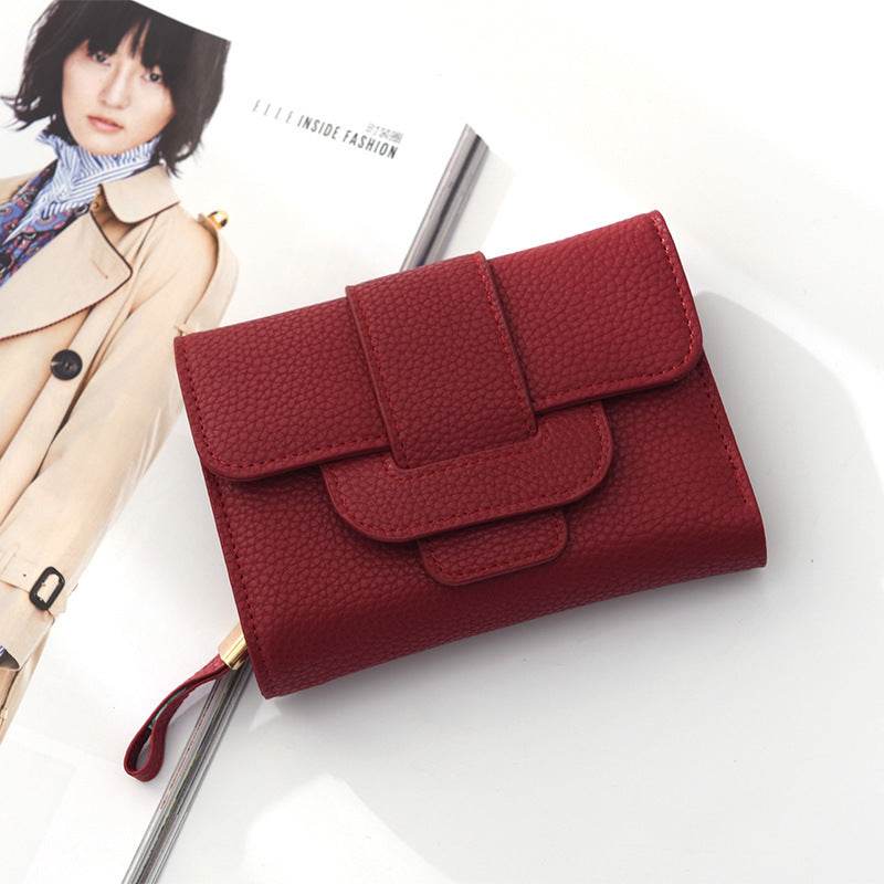 New Ladies Wallet Fashion Lychee Pattern Buckle - MYLUXURY LANE ENTERPRISE