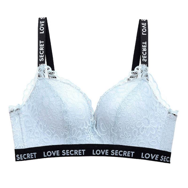 European And American Lace Seamless And No Steel Ring Gathered Thick Underwear Women's Breast Adjustment Bra Set - MYLUXURY LANE ENTERPRISE