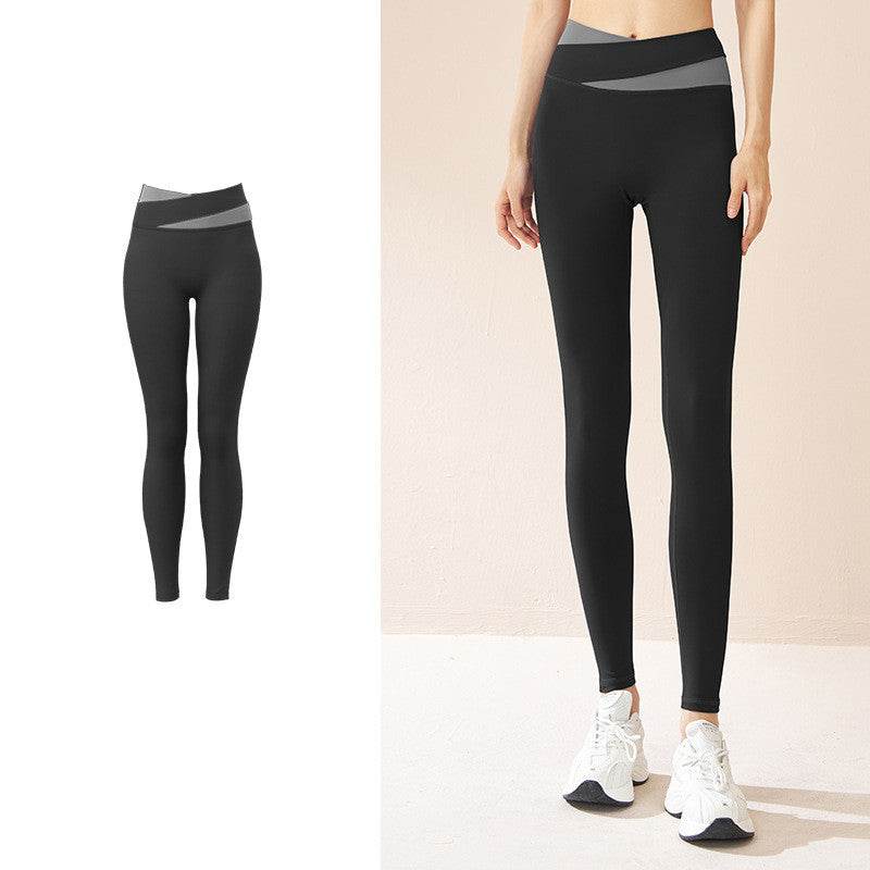 Spliced High Waist Yoga Pants Butt Lift Seamless Leggings Quick-drying Running Sports Fitness Pant For Womens Clothing - MYLUXURY LANE ENTERPRISE