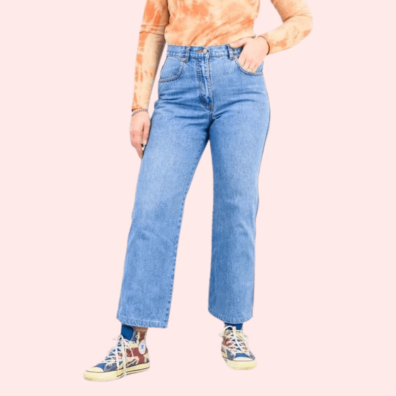 Classic 90s Boyfriend Blue Denim Wide Leg Jeans - MYLUXURY LANE ENTERPRISE