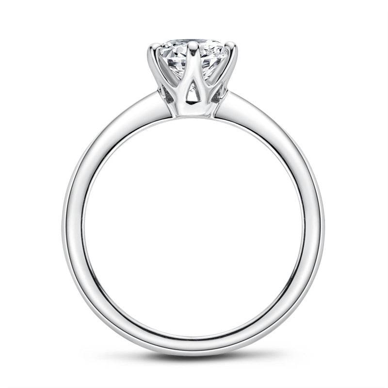 Moissanite Ring Classic Six Prongs 1 Carat 925 Sterling Silver - MYLUXURY LANE ENTERPRISE