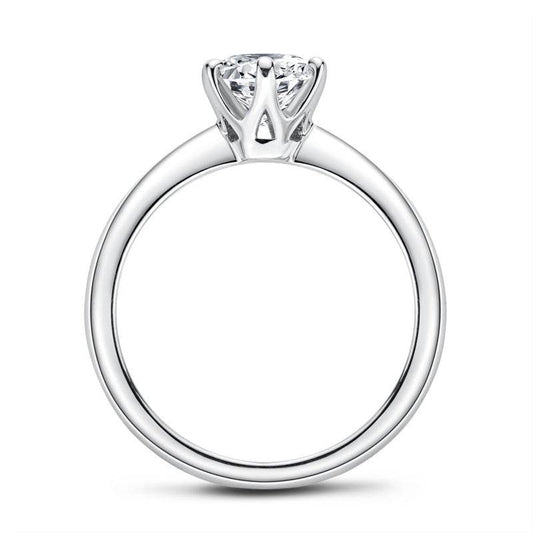 Moissanite Ring Classic Six Prongs 1 Carat 925 Sterling Silver - MYLUXURY LANE ENTERPRISE
