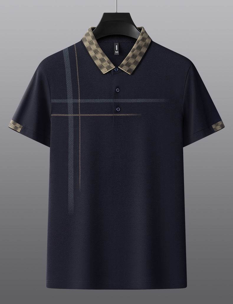 Lapel Embroidery Short Sleeve Casual Men's Business Polo Shirt - MYLUXURY LANE ENTERPRISE