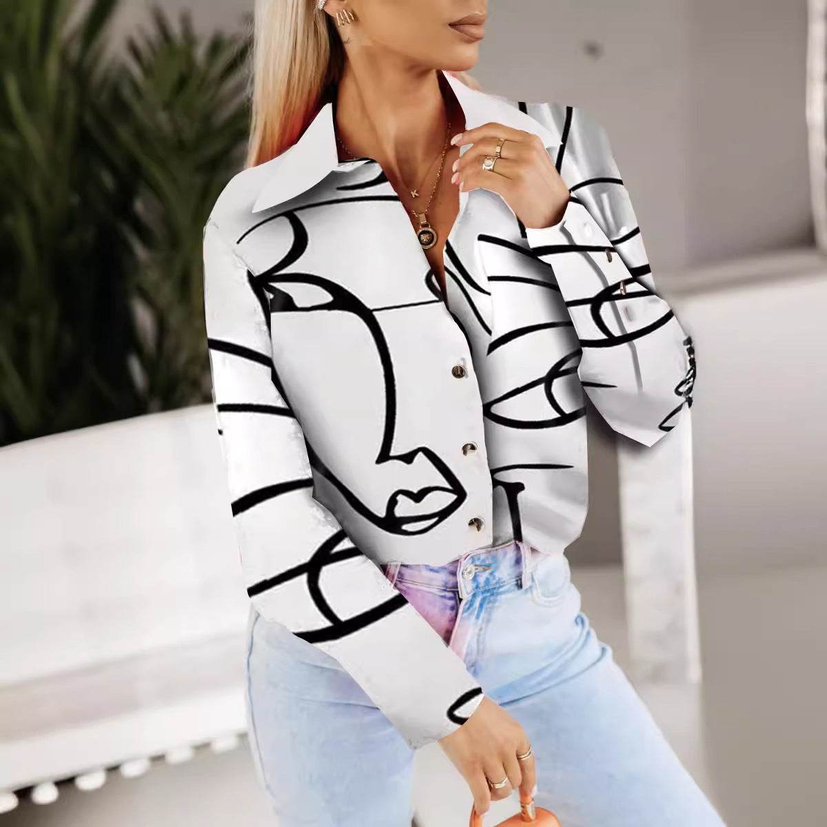 European And American Spring And Autumn Top Printed Shirt - MYLUXURY LANE ENTERPRISE