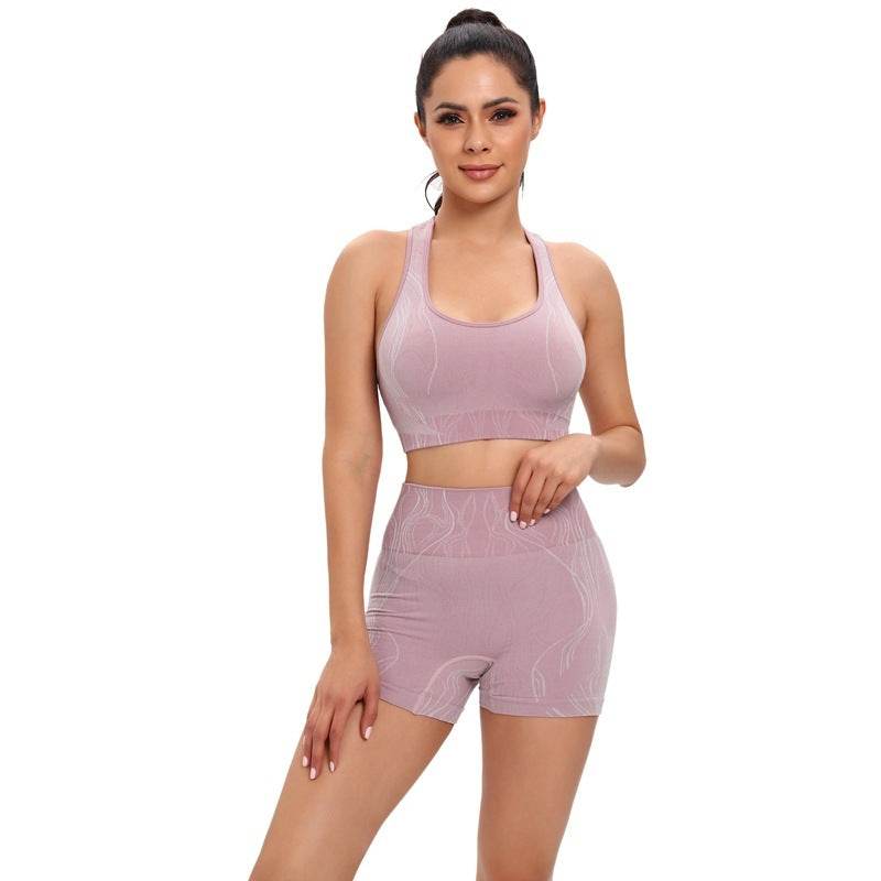 Women's High Waist Fitness Yoga Bra Shorts Set - MYLUXURY LANE ENTERPRISE